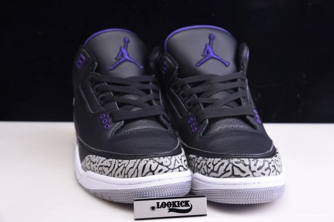 MaikeSneakers Black CT8532-050 Retro Jordan 3 Purple Court Air 0816